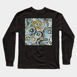 Zen circles I abstract round watercolor shapes with ink doodles Long Sleeve T-Shirt